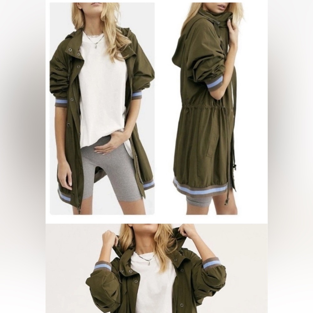 Free People Wind swept jacket size MEDIUM Wild sage green LIKE NU - Picture 2 of 15